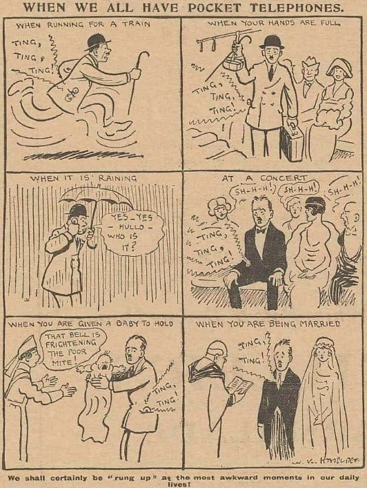 Offbeat News: 1923 Cartoon Warns About Pocket Telephones